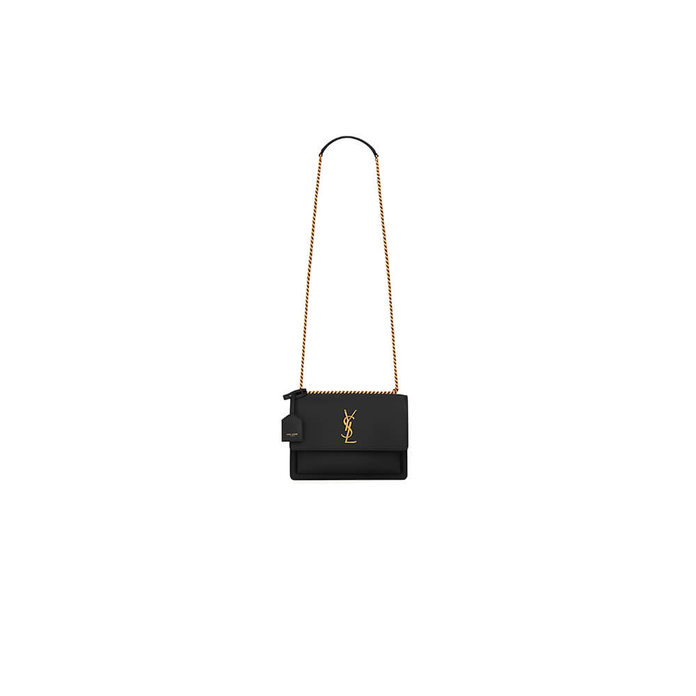 SUNSET MEDIUM CHAIN BAG IN SMOOTH LEATHER