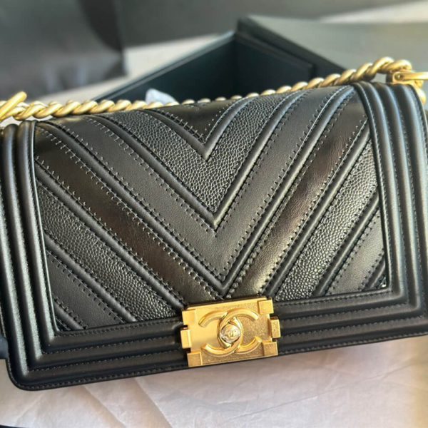 chevron boy Ch*el handbag