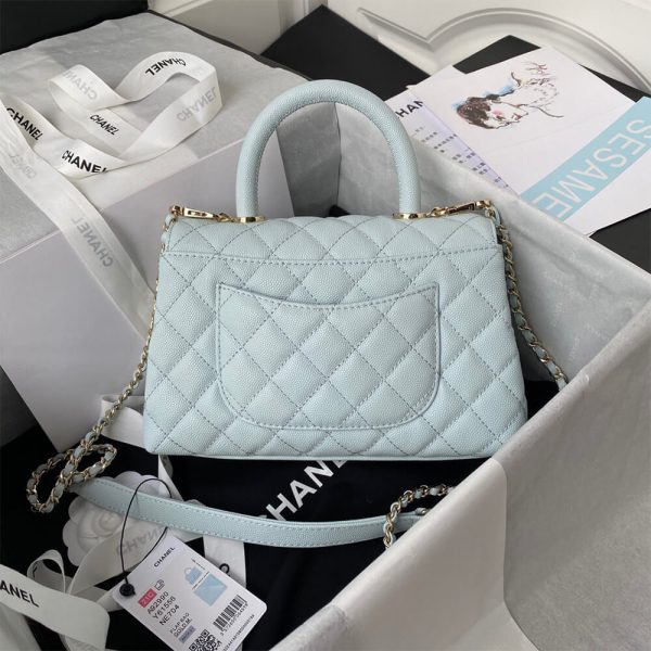 Ch*el coco handle bag small