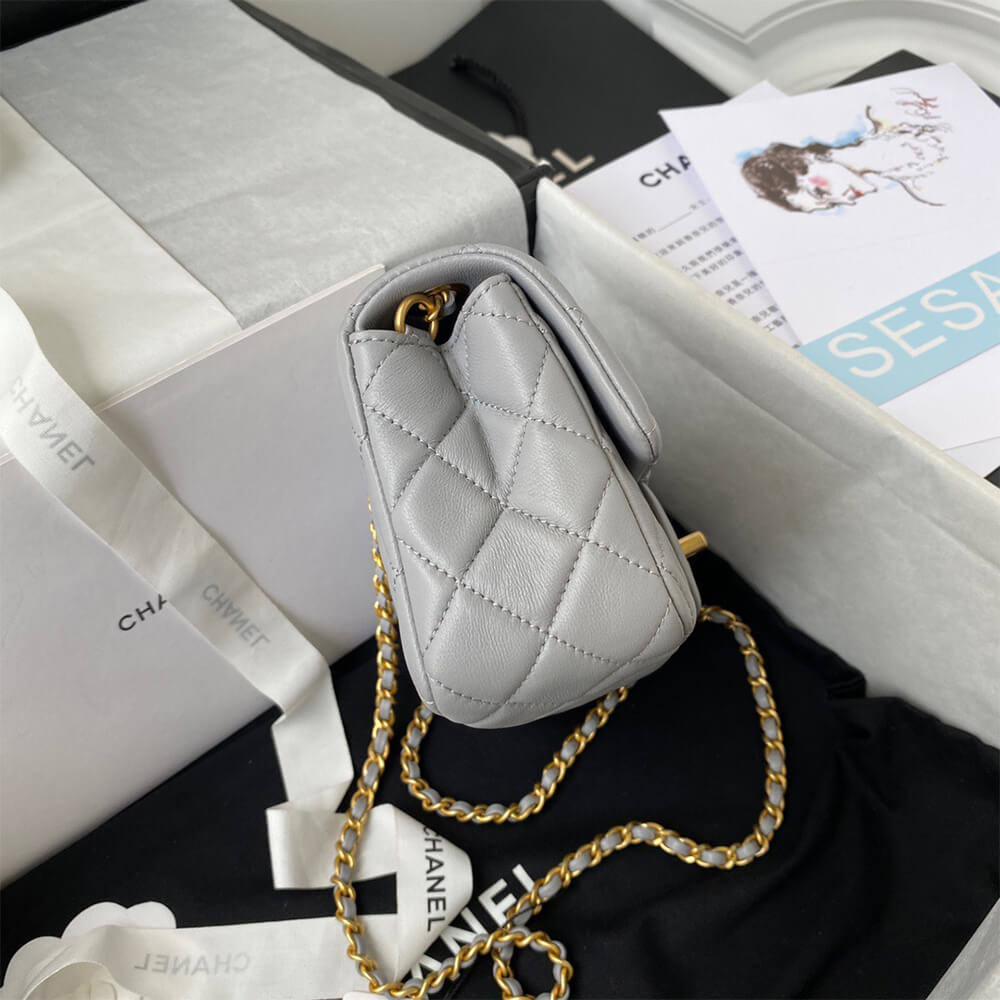 Ch*el pearl crush mini rectangular flap
