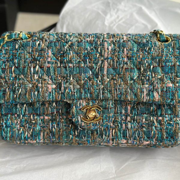 Ch*el tweed medium classic flap bag