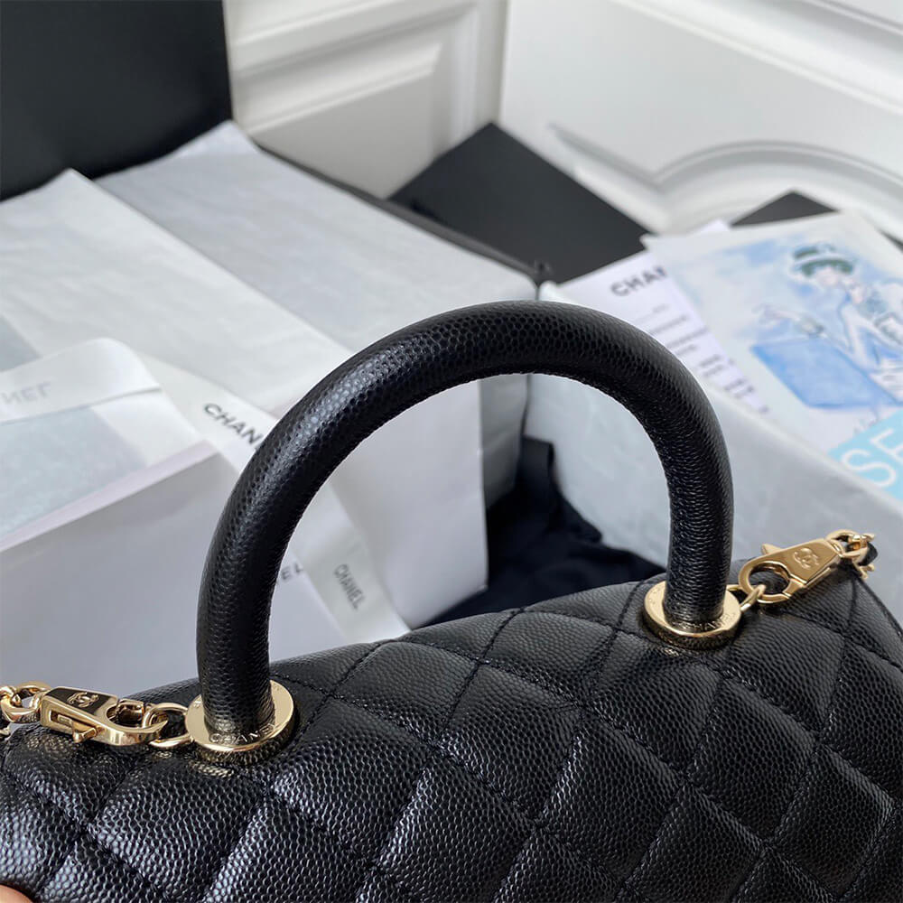 Ch*el coco handle bag small
