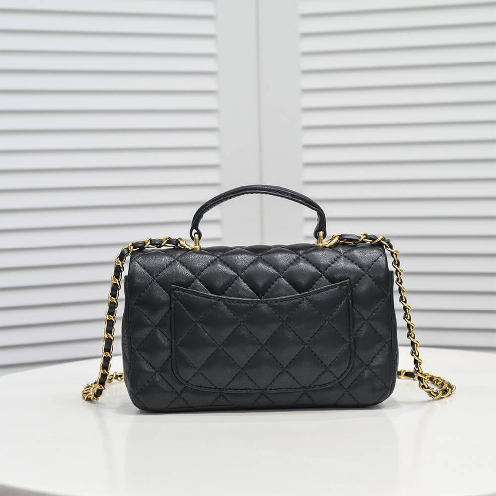 Ch*el mini flap with top handle