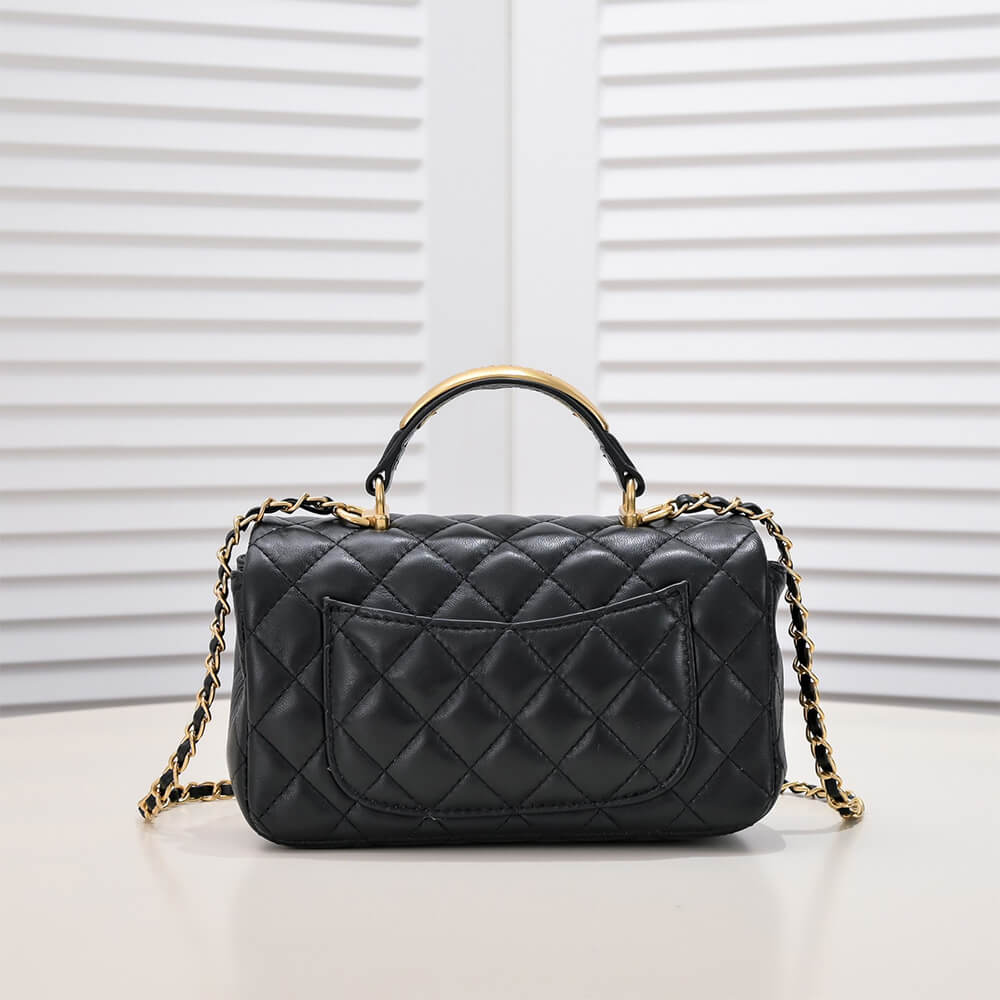Ch*el mini flap with top handle