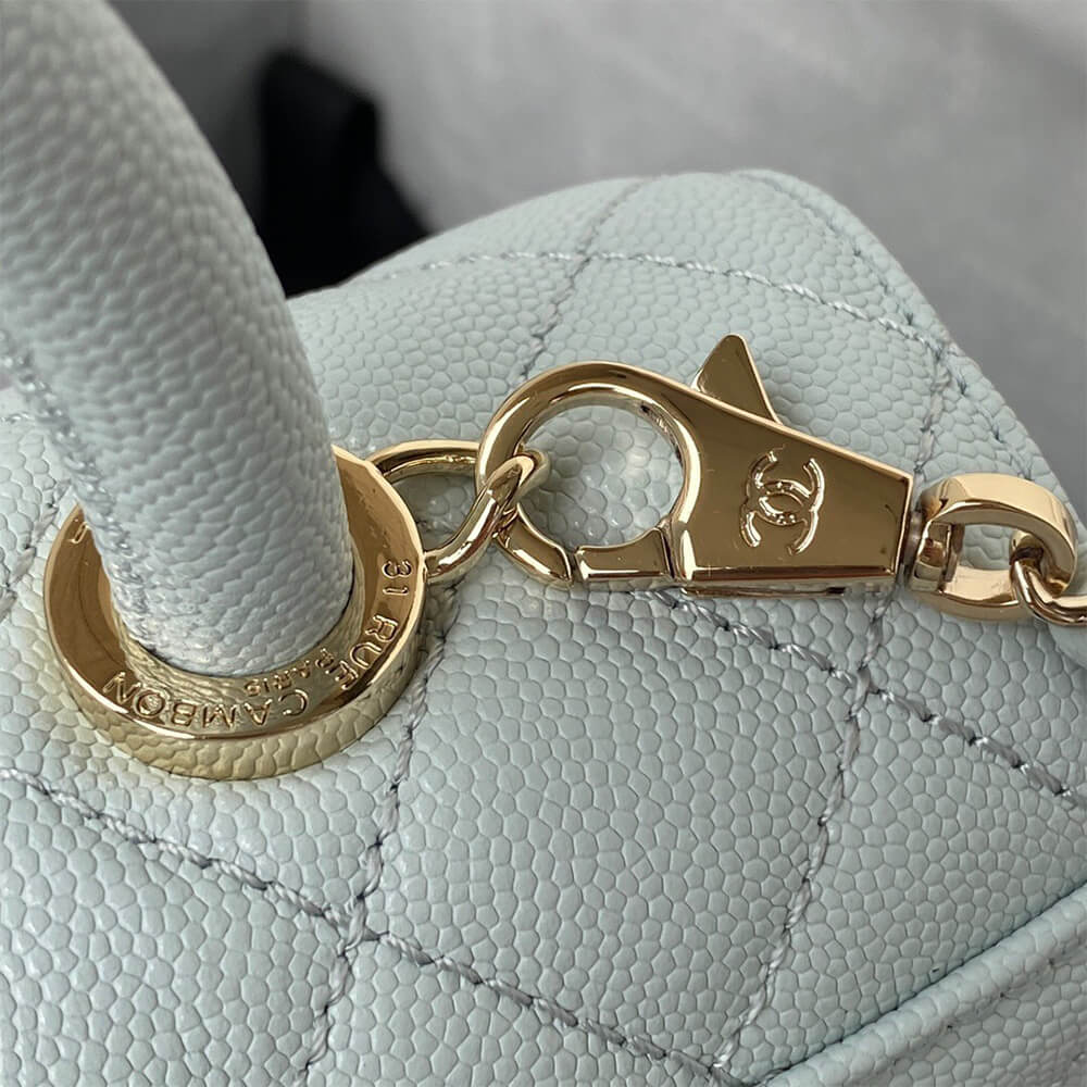 Ch*el coco handle bag small