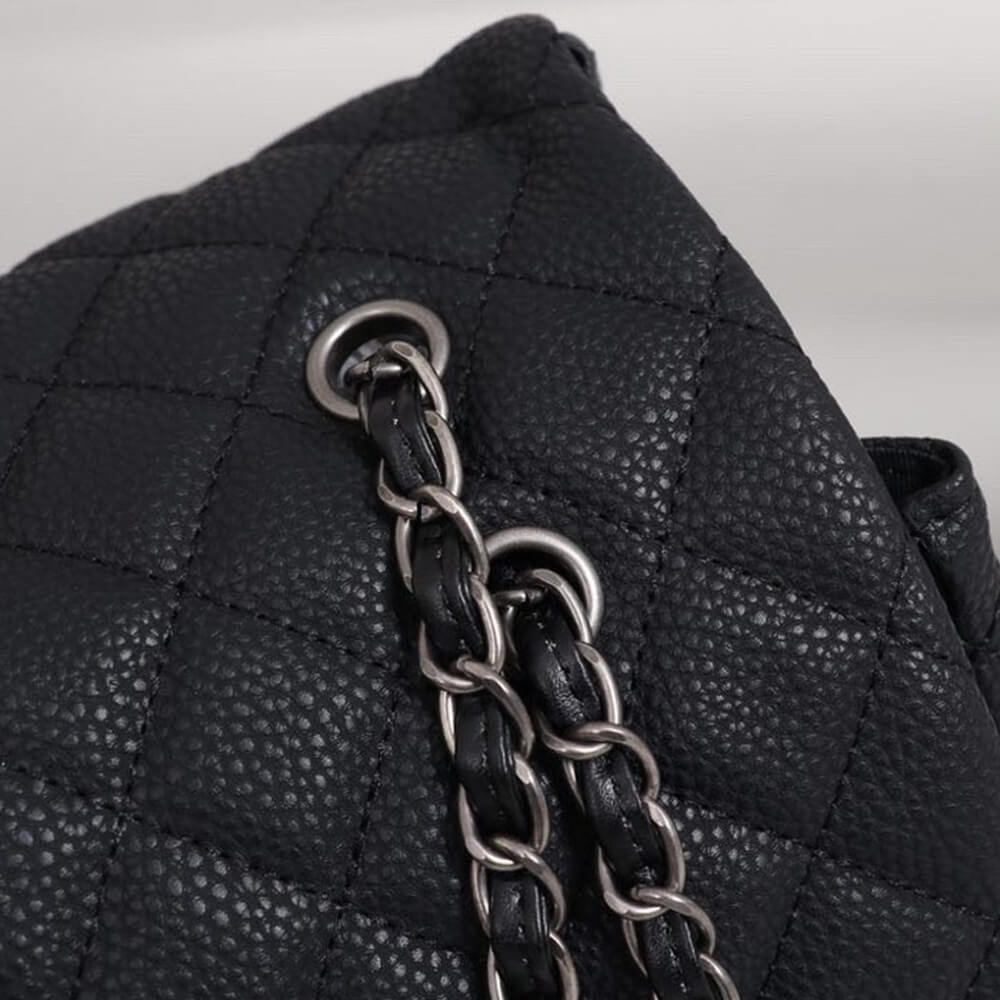 Ch*el travel flap bag black