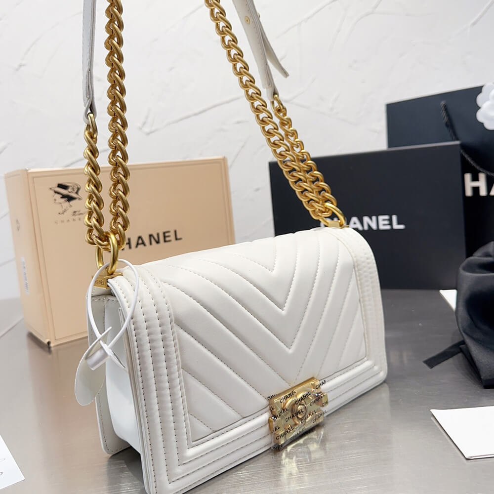chevron boy Ch*el handbag
