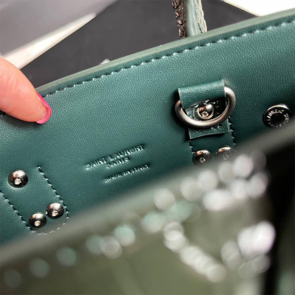 YSL SAC DE JOUR NANO IN EMBOSSED CROCODILE SHINY LEATHER