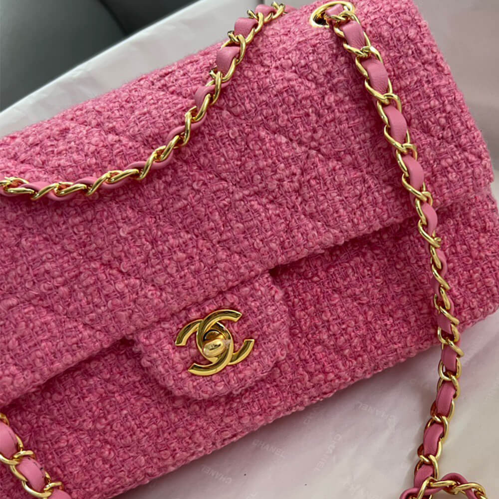 Ch*el tweed medium classic flap bag